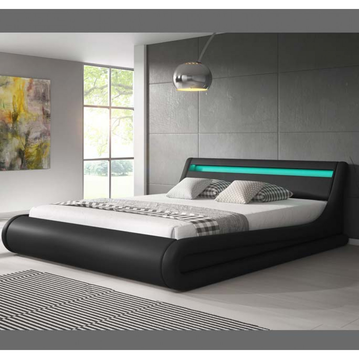 letto contenitore di disegno patricia nero 180x200cm